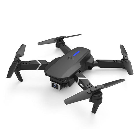 E88 drone with dual cameras and sleek black design, ideal for capturing stunning 4K aerial photography drone shots