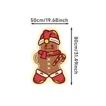 Cute Christmas gingerbread man carpet with vibrant colors, perfect for holiday decoration measuring 50x80cm