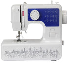 Compact and lightweight mini electric sewing machine for home, featuring various stitch patterns and an easy-to-use design.