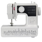 Compact mini electric sewing machine for home with various stitch options and sleek design, perfect for household projects