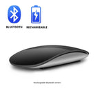 Sleek and modern wireless silent Bluetooth mouse in black with a rechargeable design and a comfortable grip for effortless navigation