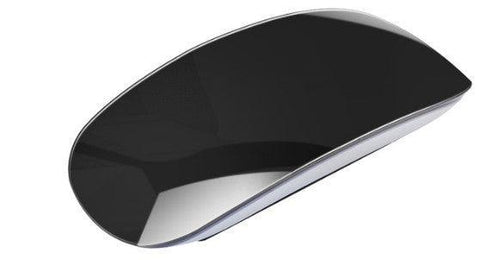 Sleek black wireless silent Bluetooth mouse with a glossy finish designed for quiet and efficient navigation