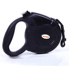 Durable black retractable dog leash with ergonomic handle and locking mechanism for easy pet control