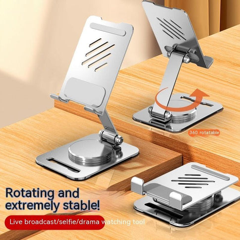 360 degrees rotating metal desk mobile phone holder stand, adjustable phone holder for stability during live broadcasts and selfies