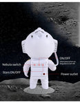 Galaxy star projector featuring an astronaut design with buttons for nebula and star controls, perfect for home room decoration