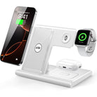 3 in 1 wireless charging station for multiple devices featuring a fast charging stand for smartphones, AirPods, and Apple Watch