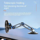 All-metal automotive magnetic phone holder with telescopic arm and adjustable angles for optimal visibility while driving