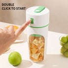 Multi-functional juicer squeezer in a sleek design with a green top and transparent body, ideal for fresh juice preparation