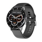 Y90 Smart Watch GPS displaying health metrics like heart rate and step count with a sleek black design and orange accents