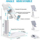 Adjustable cell phone stand featuring an angle-adjustable bracket and elastic support for versatile positioning