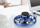 Mini fingertip gyro LED flying drone toy in blue, designed for interactive decompression and fun flying experiences.