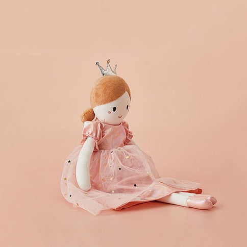 Adorable ballet doll toys for girls featuring a crowned doll in a pink dress with a tulle skirt and ballet slippers