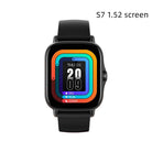 Black Bluetooth smart watch for exercise featuring a vibrant 1.52-inch display with colorful interface and fitness tracking capabilities