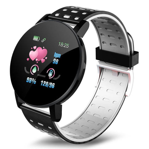 Sleek water-resistant Bluetooth smart watch featuring heart rate monitor, step tracker, and stylish design