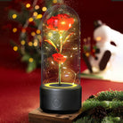 Creative Bluetooth rose flowers LED light featuring a beautiful rose encased in glass with twinkling lights for a romantic ambiance