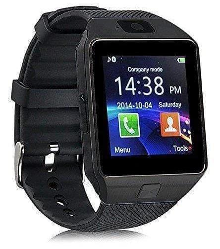 DZ09 smart watch for fitness with a sleek black design, touchscreen display, and health tracking features