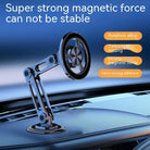 All-metal automotive magnetic phone holder with strong magnetic force and telescopic folding design for secure device mounting