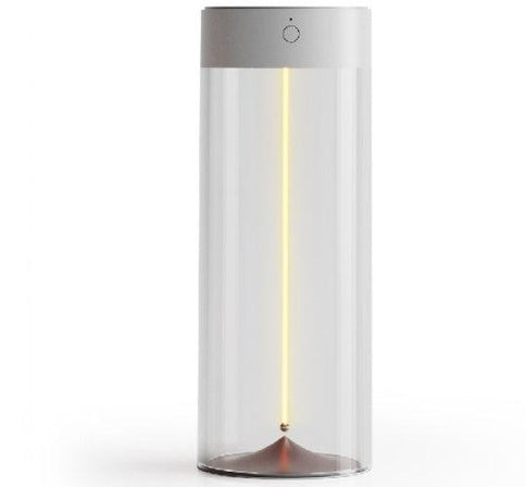 Sleek LED camping light rechargeable featuring a stylish transparent design, ideal for outdoor adventures.