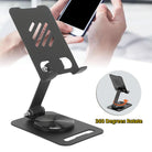 Adjustable phone holder with 360-degree rotation feature, designed for stable support while using mobile devices