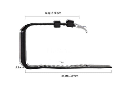 Side view of DZ09 smart watch for fitness showcasing its sleek design and adjustable TPU strap with precise measurements.