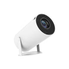 Portable projector with automatic focus, designed in sleek white, perfect compact projector for home theater use