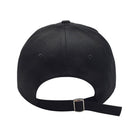 Back view of an alien head baseball cap featuring a sleek black design and adjustable strap for a comfortable fit