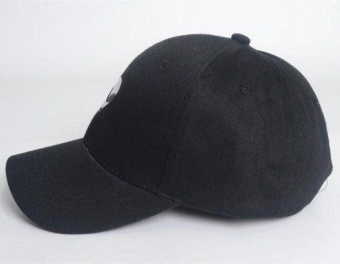 Stylish black alien head baseball cap featuring embroidered alien design, perfect for a trendy look