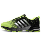 Lightweight breathable casual shoes in vibrant green and black with stylish design and comfortable fit for everyday wear