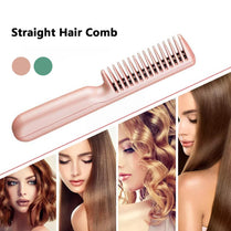 Portable 2 in 1 wireless negative ion hair comb with USB charging for sleek, smooth hair styling