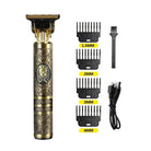 Dragon phoenix hair clippers featuring an ornate Buddha head design, with adjustable comb attachments for precise hair cutting.