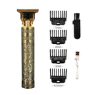 Dragon phoenix hair clippers with ornate Buddha head design, gold trimming, and adjustable comb attachments for precise cutting