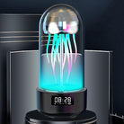 Colorful jellyfish lamp with clock showcasing luminous jellyfish in a sleek design, ideal for portable use and ambiance