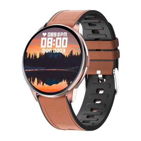 Y90 Smart Watch GPS featuring a stylish design, health monitoring functions, and a beautiful display with a nature scene.